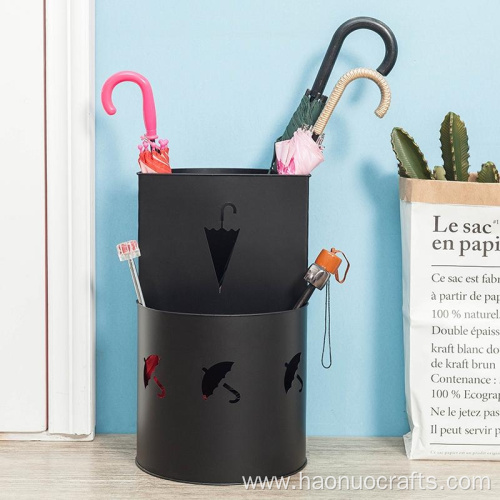 Place the umbrella storage bucket